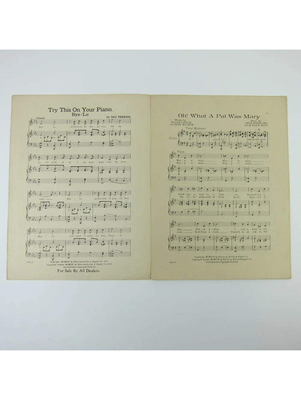 Oh! What A Pal Was Mary Sheet Music Try This On Your Piano Bye-Lo Antique 1919